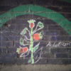 A painted image of the Heliotrope plant as part of the mural in the Marsh Lane Time Tunnel