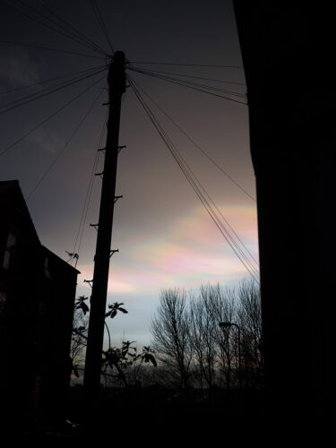 nacreous clouds in the sky